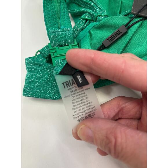 Triangl Womens Green Sparkle Maia Bikini Top Size Small - Picture 5 of 5